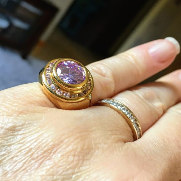 Suzanne Somers Amethyst Gold/925 Silver Ring - Picture 5 of 8